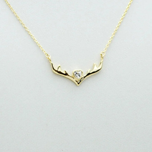 Deer Antler 925 Sterling Silver Necklace