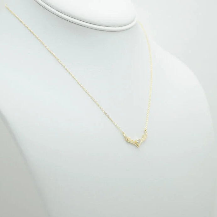 Deer Antler 925 Sterling Silver Necklace