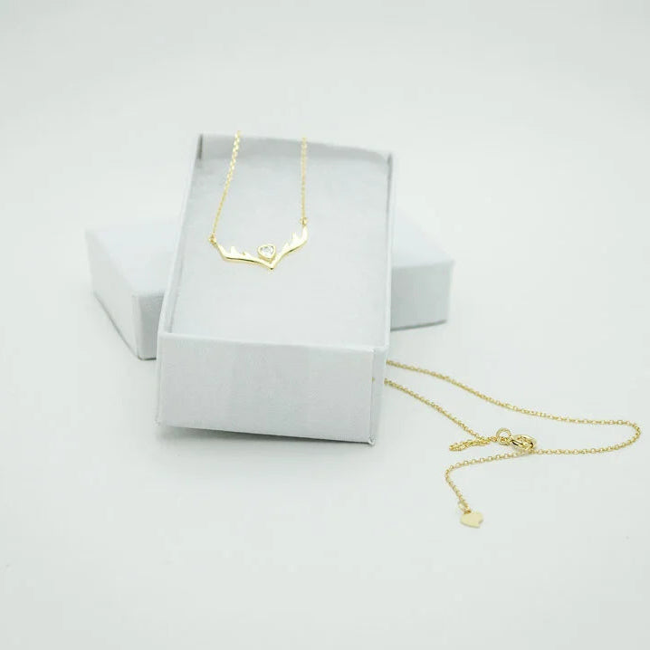 Deer Antler 925 Sterling Silver Necklace