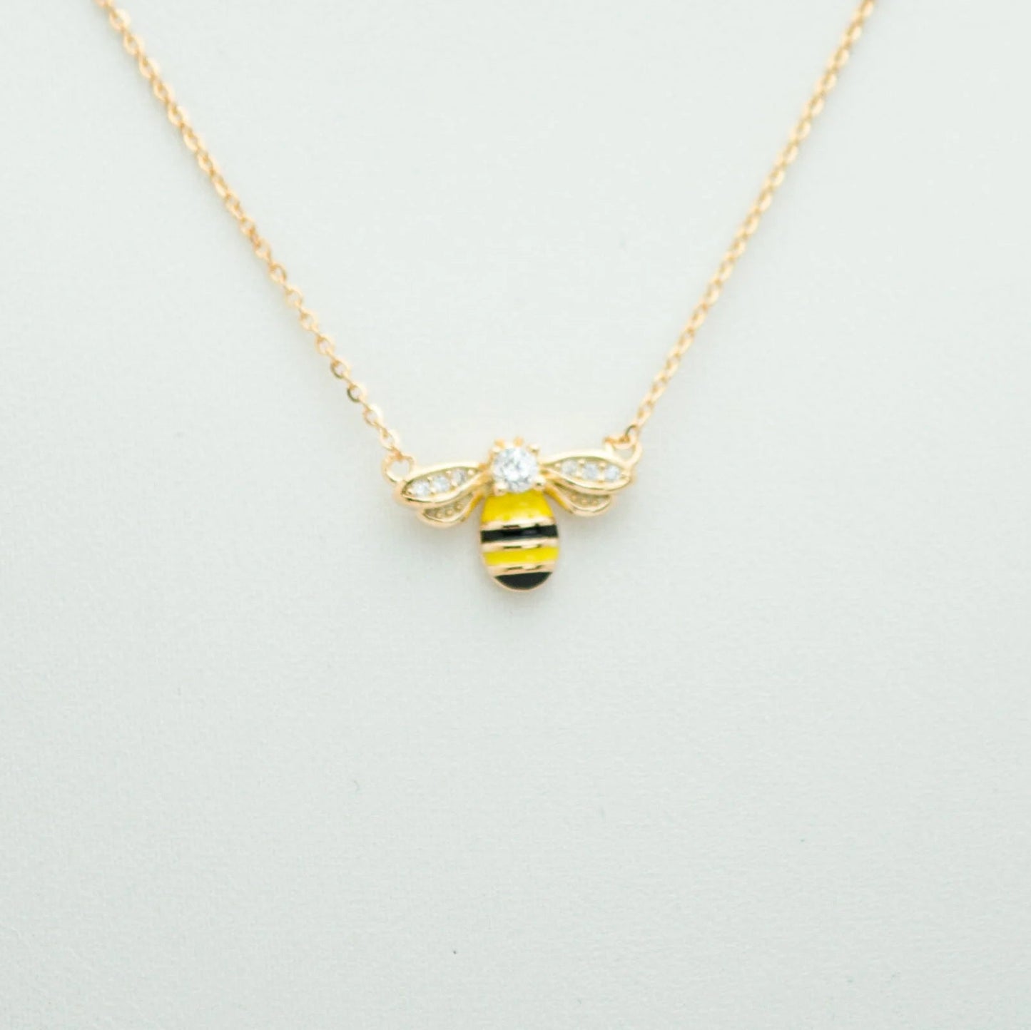 Bumble Bee Silver Necklace, Honey Bee Gold Necklace