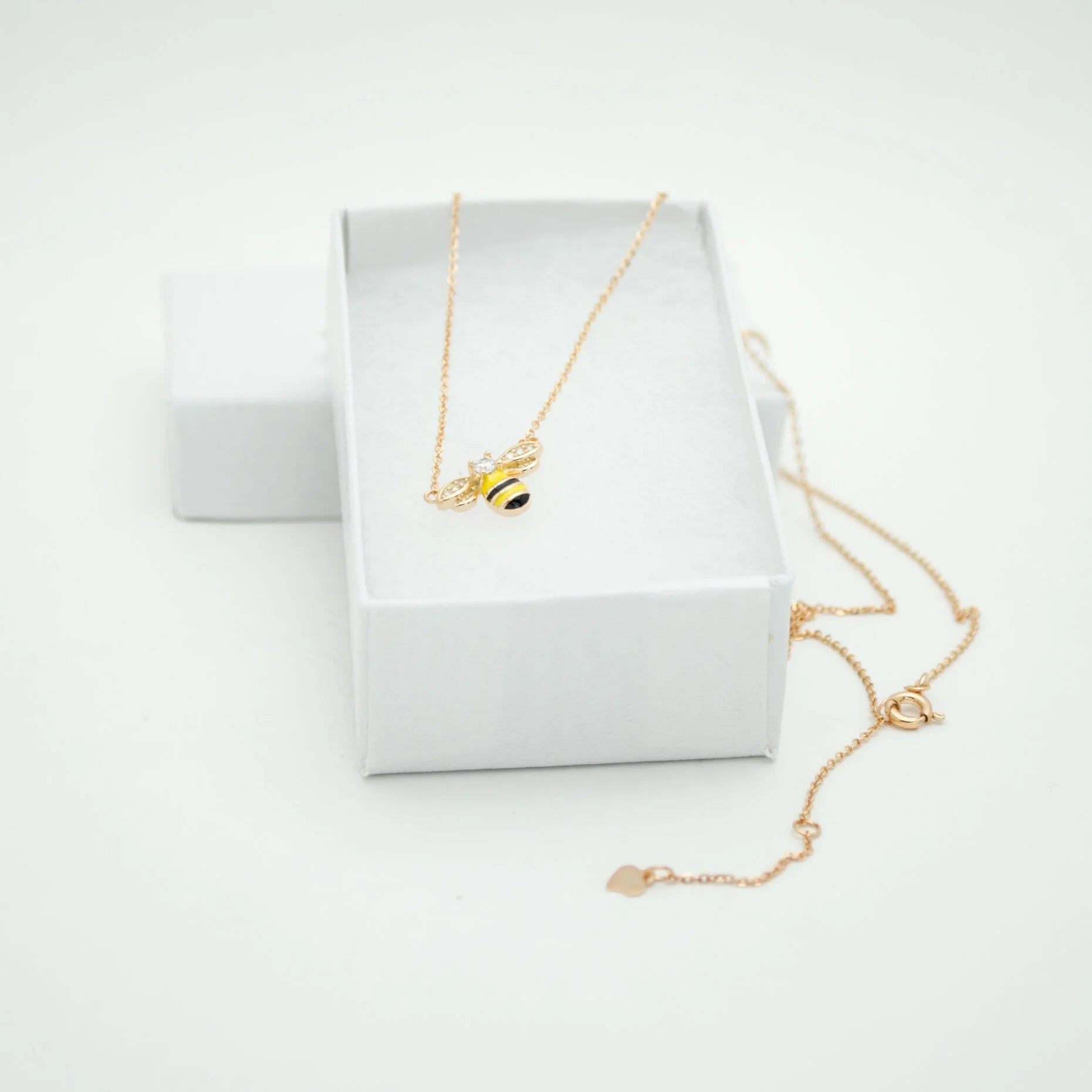 Bumble Bee Silver Necklace, Honey Bee Gold Necklace