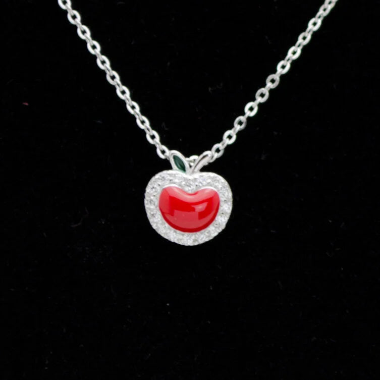 Apple Pendant 925 Sterling Silver Necklace